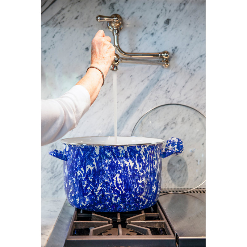 Golden Rabbit Cobalt Swirl 18 Quarts Non-Stick Enamelware Stock Pot
