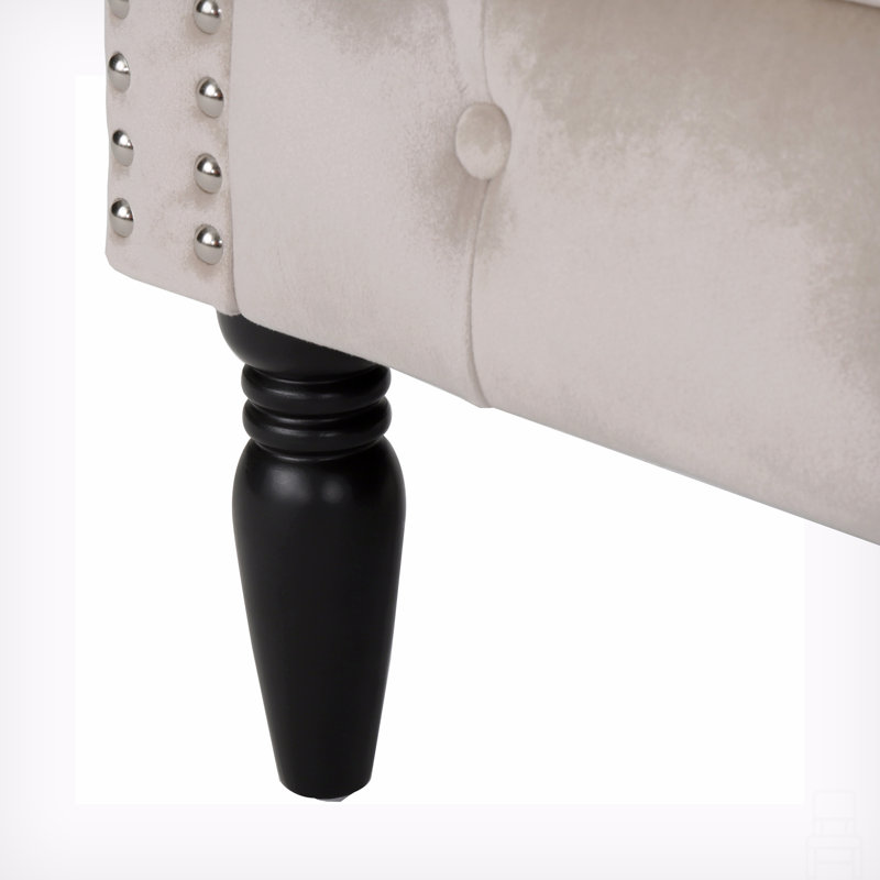 CHAISE CLUB, Velours champagne