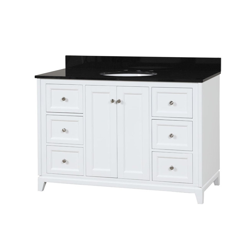 Atwell 47.25'' Single Bathroom Vanity with Top, Black