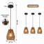 Suspension à 3 lumières en corde de chanvre naturelle, hauteur réglable, culot E26, style bohème, idéale pour un îlot de cuisine.