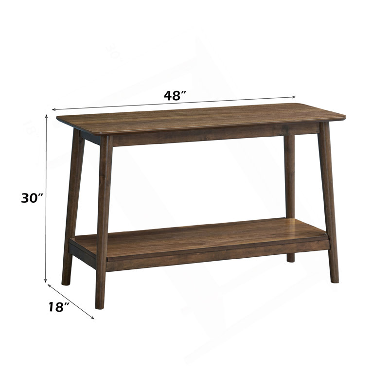 Lamonte Walnut Sofa Table W/Shelf