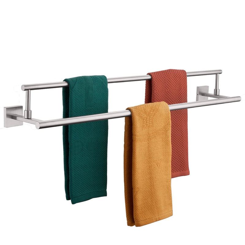 Porte-serviettes mural double 36 po, Nickel brossé
