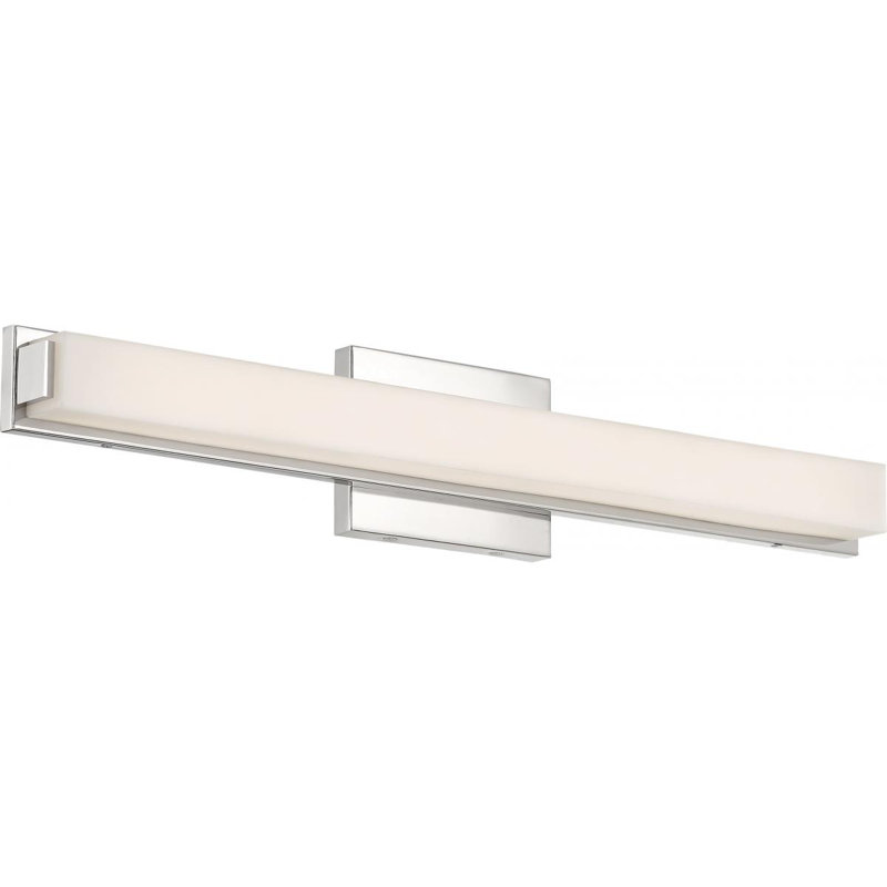 Barre d'éclairage de salle de bain 1 lumière DEL en nickel poli à intensité variable Villicana