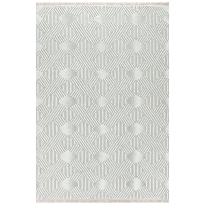 Machine Woven Grey Indoor Rug, Rectangle 120 x 170cm