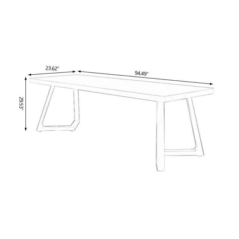 Tan Rectangular Solid Wood desks, 29.53" H x 94.49" W x 23.62" D