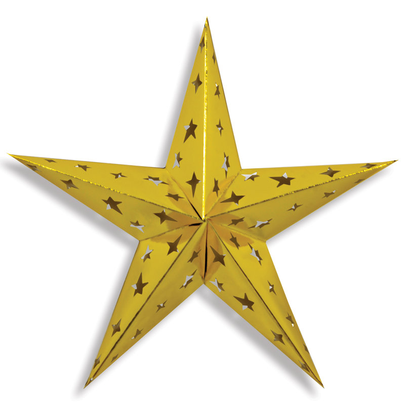 Étoile en aluminium dimensionnel - 24 po - paquet de 12, Or