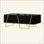Table basse rectangulaire moderne ultrabrillante pour le salon avec rangement et base, 4 tiroirs
