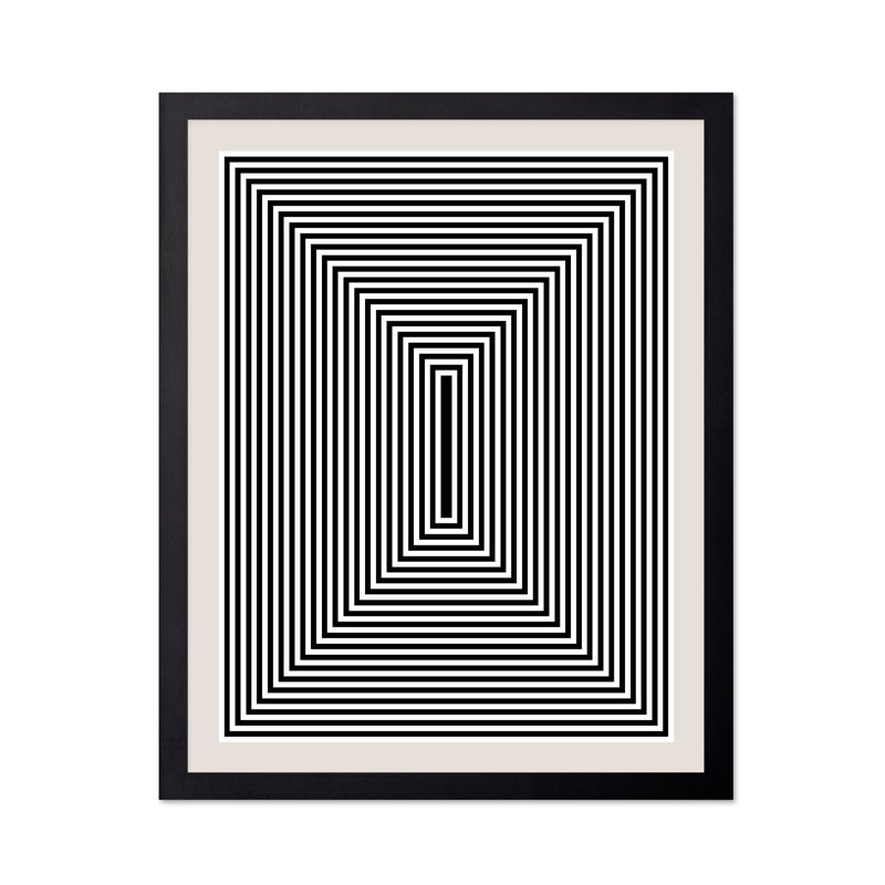 Rectangle tunnel n ° 1, Cadre noir, Affiche, H 24 po x l 32 po