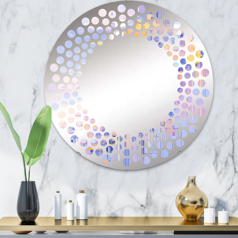 Miroir mural contemporain à pois - MIR114694-Rond, 31,4 po x 31,4 po