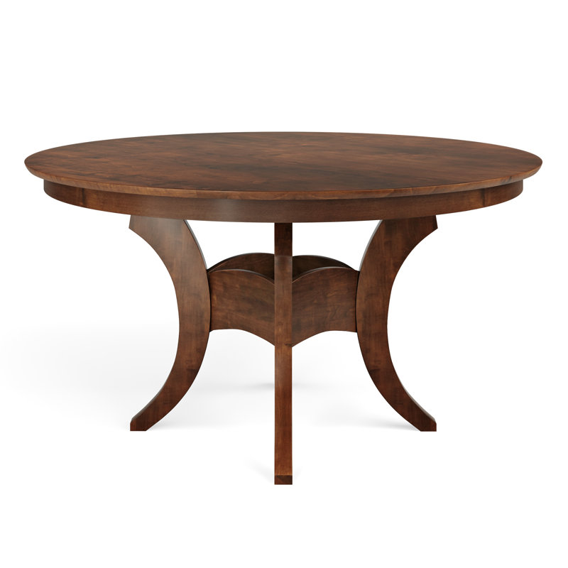 Maple Round Solid Wood Dining Table, Walnut, 42" L x 42" W