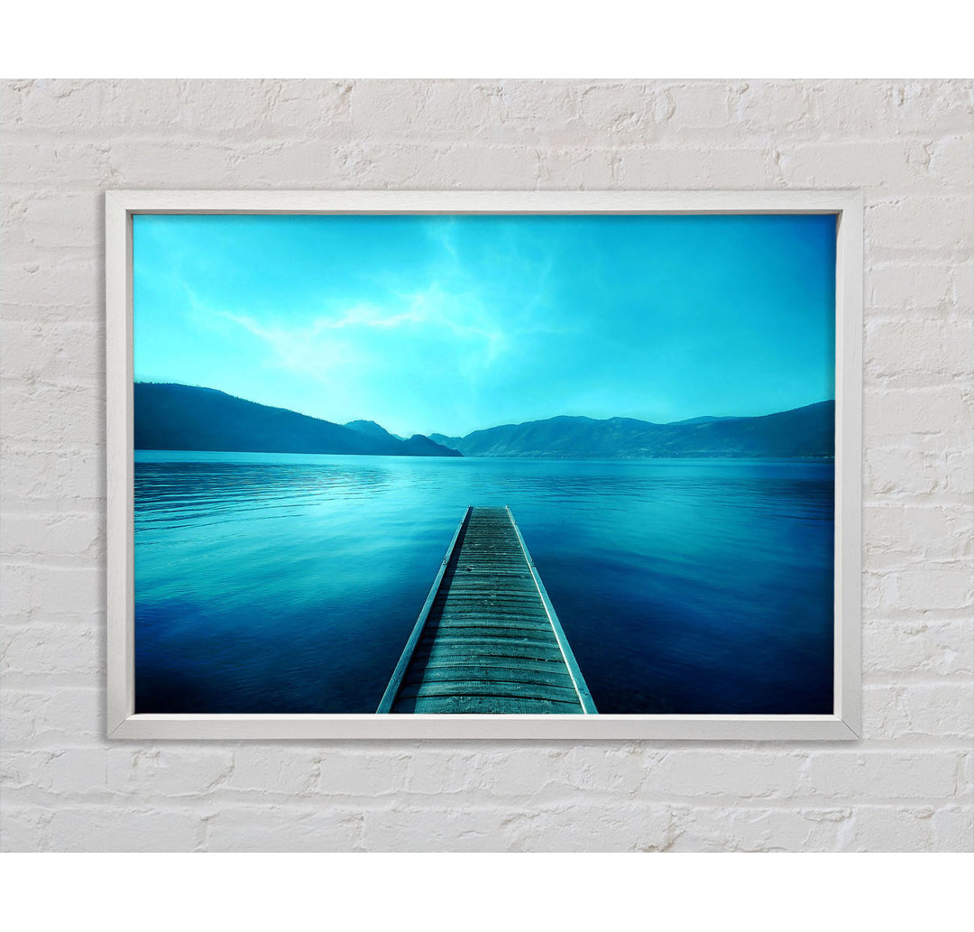 Blue Lake Dock - Einzelner Bilderrahmen Kunstdrucke auf Leinwand