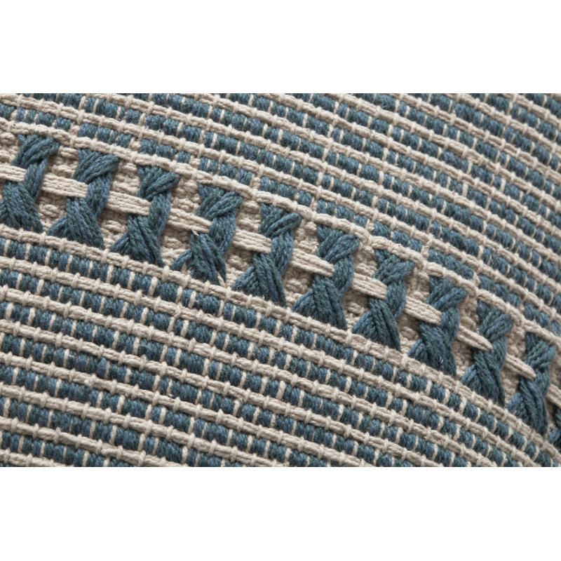 Coussin Harvey, Bleu / Naturel, H 22 po x l 22 po
