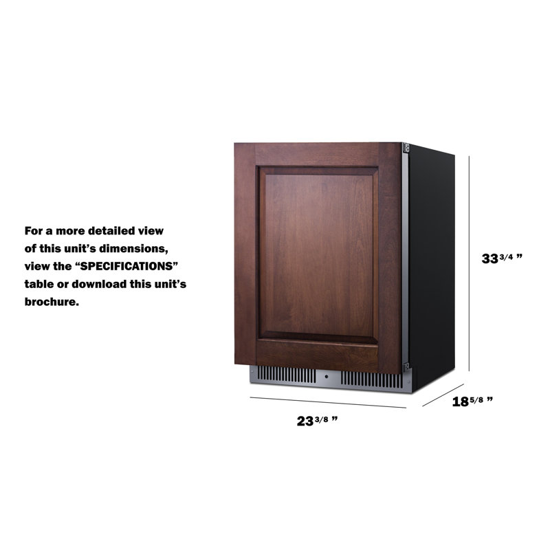 Summit Appiance 24" Wide Built-In Shallow-depth  Panel Ready All-Refrigerator, Right Handed