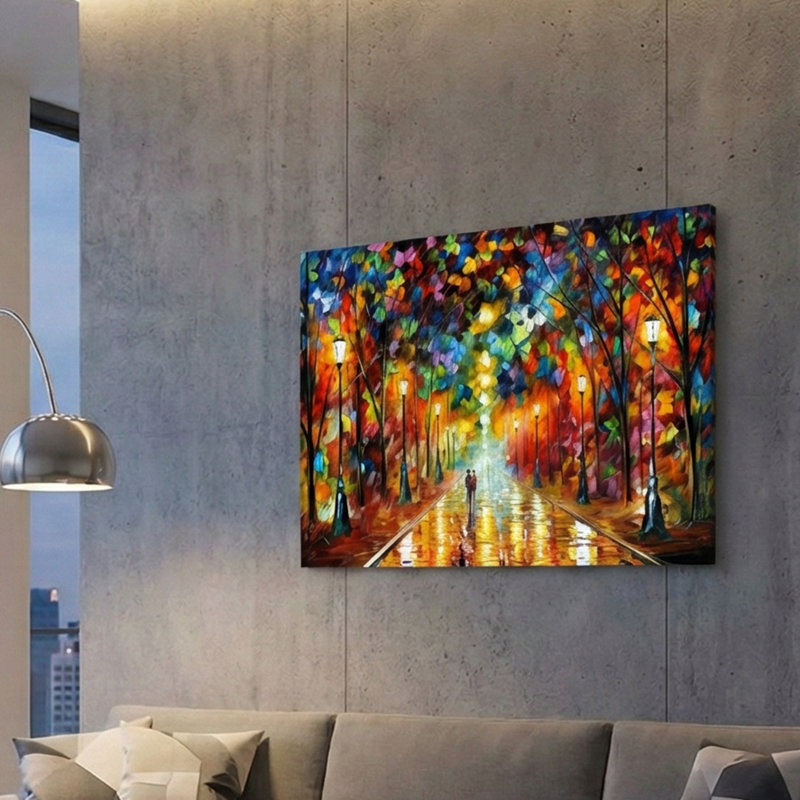 Paysage urbain vibrant sur toile