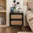 Okkra Modern Farmhouse 2-Drawer Woven Nightstand-1683503808