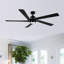 Ventilateur de plafond standard à DEL à 5 pales Athanafis avec télécommande et ensemble d'éclairage inclus-604519521-664920894-625809388