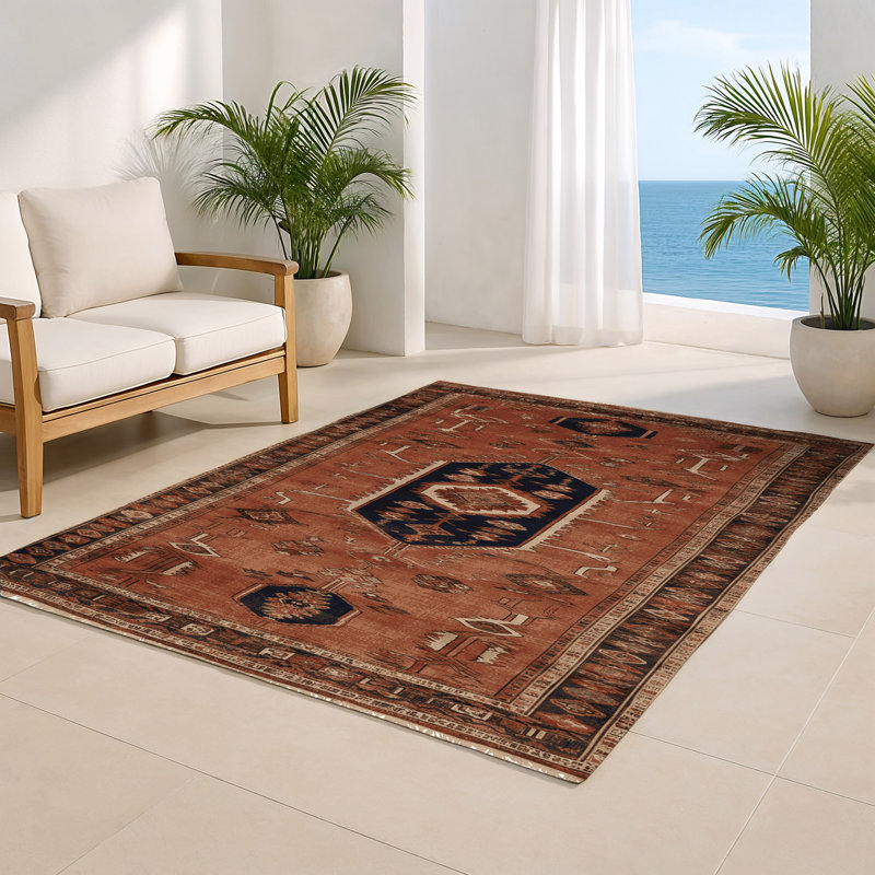 Tapis turc intérieur et extérieur brun, Rectangulaire 2 pi x 3 pi