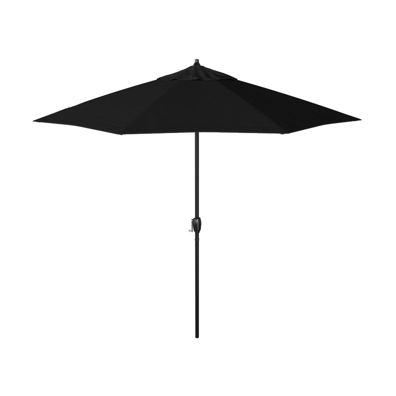 Parasol de marché en aluminium 9 pi avec manivelle et inclinaison Pacifica, Noir - Pacifica