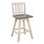 Ensemble de 2 chaises à hauteur de comptoir, chaise pivotante à 360 degrés en bois d'hévéa massif, dossier à lattes verticales