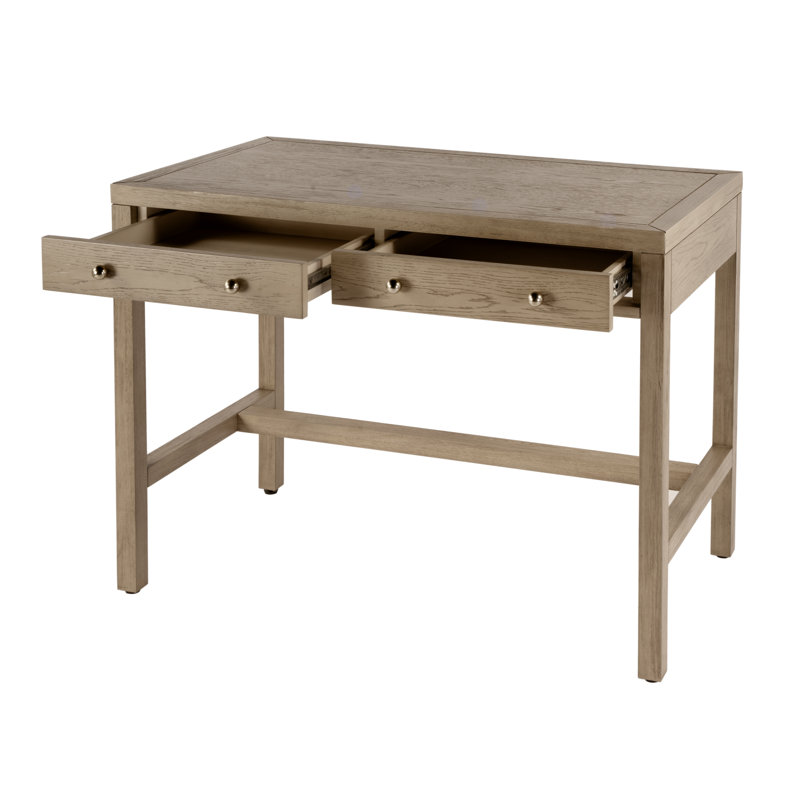 Nora Solid Wood Writing Desk, Light Oak