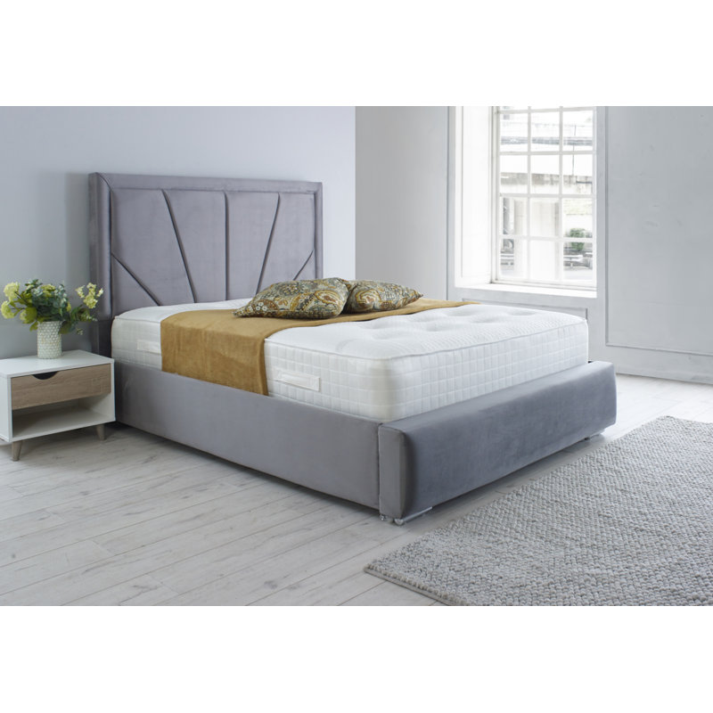 Aindriu Upholstered Bed, Grey, Single (3')