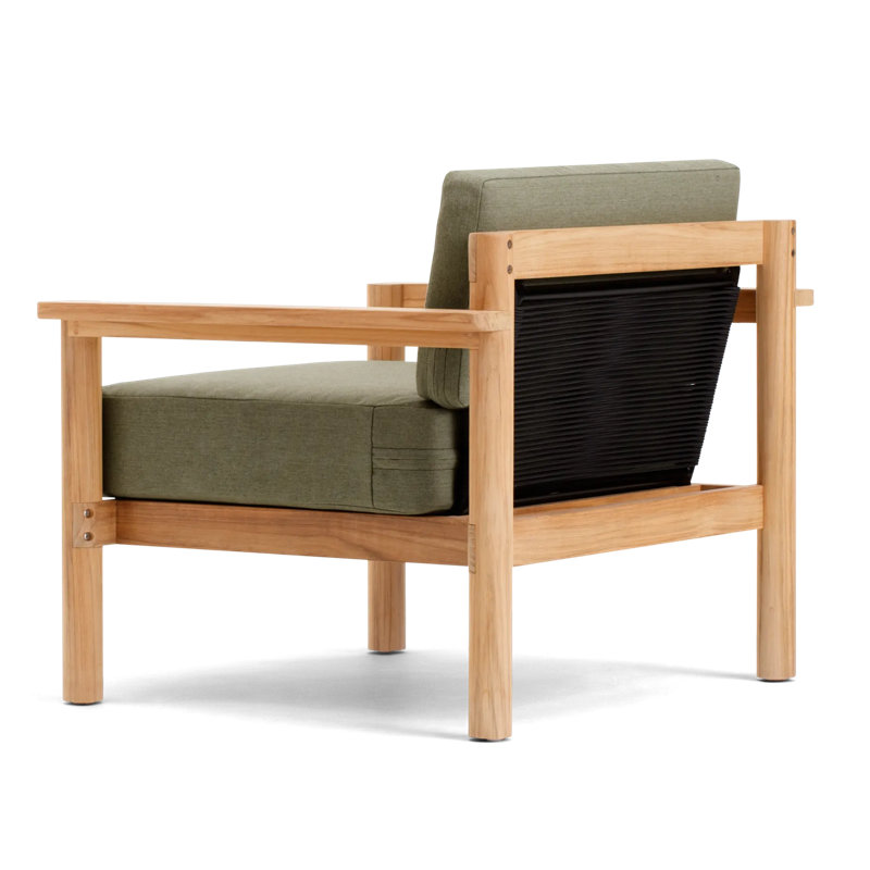 Haven Outdoor Teak Armchair, Sunbrella Leaf