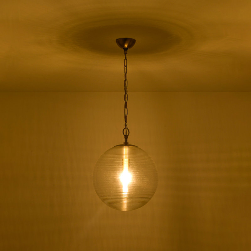 Luminaire suspendu sphère en verre 1 lumière transparent 1 lumière