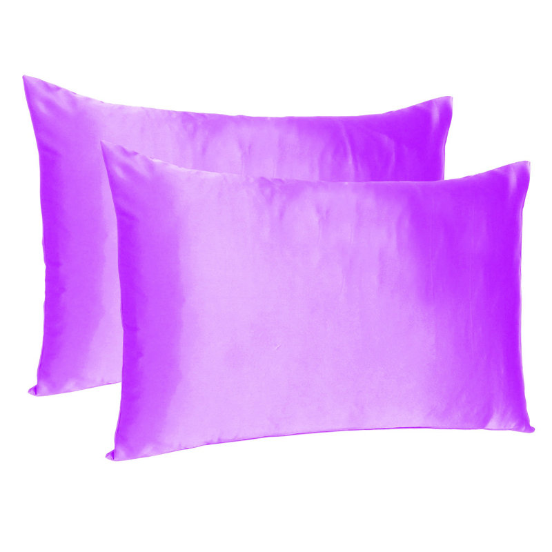 Taie d'oreiller en satin , Standard, Violet