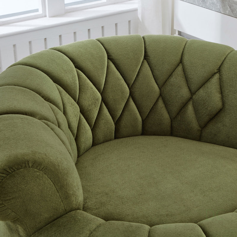 Fauteuil d'appoint pivotant à 360 ° pour salon et chambre à coucher, vert, confortable et élégant, Chenille verte