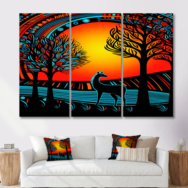 Marielly - ensemble d'art mural cheval, Toile tendue, H 32 po x l 48 po x P 1 po
