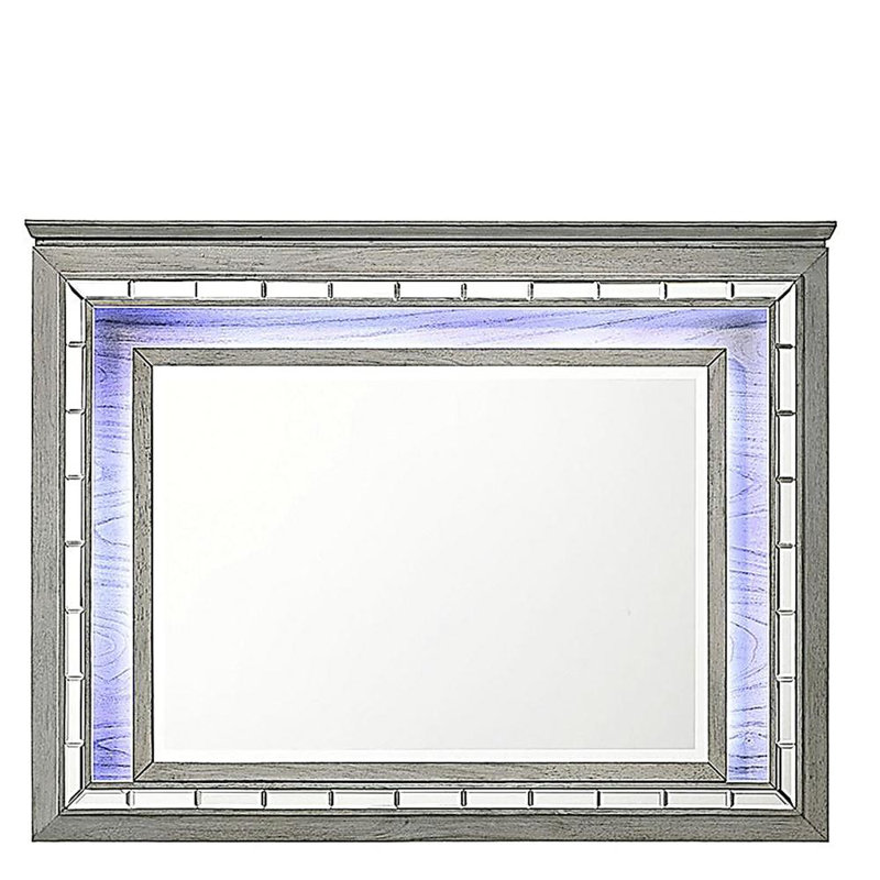 Miroir Antares avec finition chêne gris clair et DEL