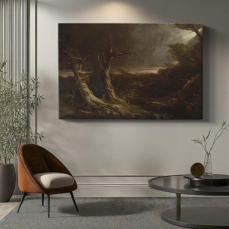 Une tornade dans le désert (ou tornade dans une forêt américaine) - Thomas Cole - toile tendue avec châssis - 1831, 40 x 60