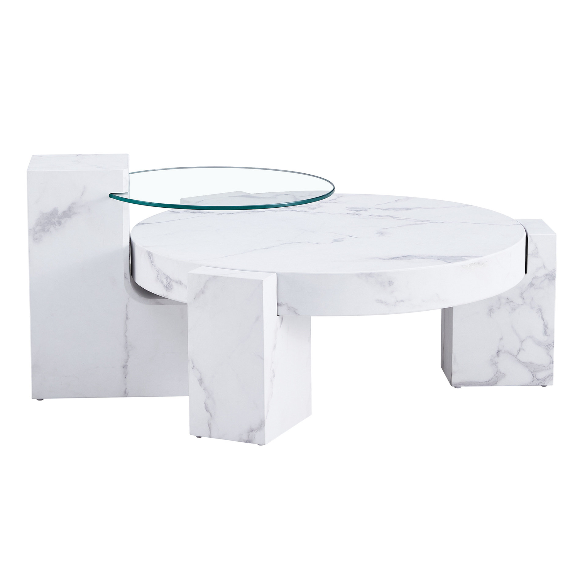 Ivy Bronx Konstantinos Marble Top Nesting Coffee Table Wayfair