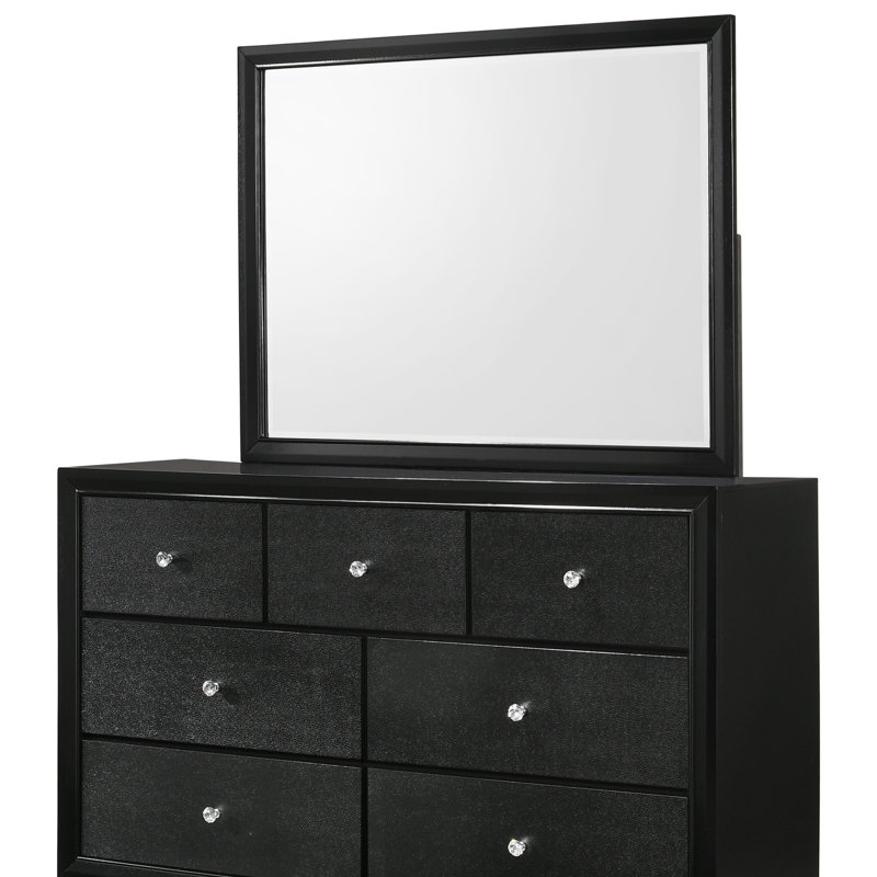 Commode double 5 tiroirs Millerville, Black