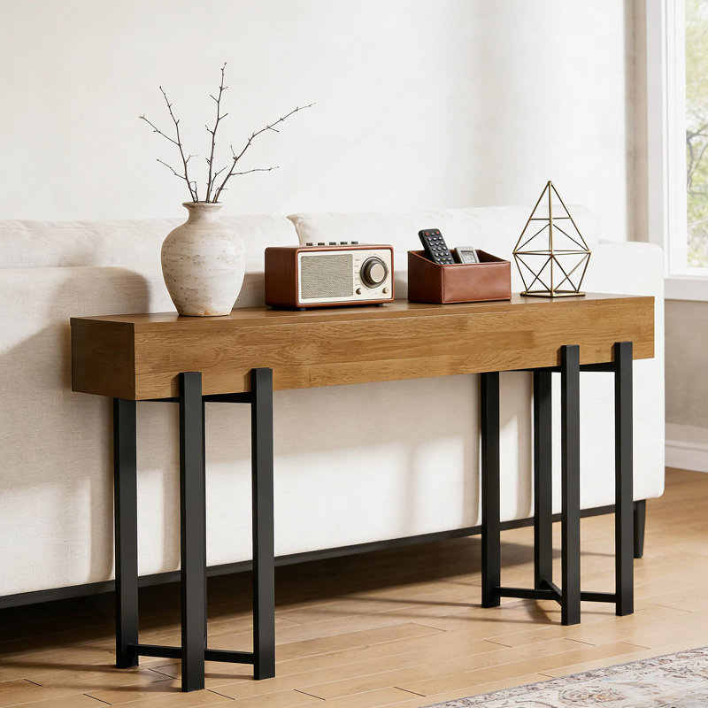 Table de vestibule, console rustique, table de couloir, table de canapé, étagère de présentation
