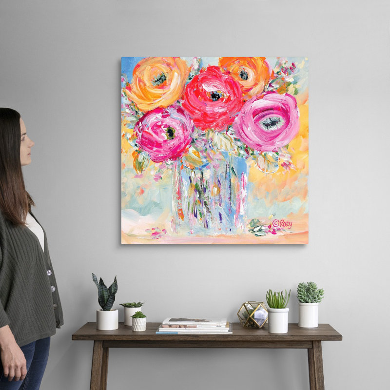 Reproduction d’art sur toile « burst of Bloom » par Robby Ebert, Toile tendue, H 30 po x l 30 po, Sans cadre