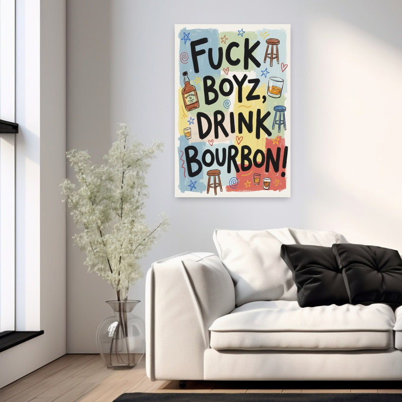 Drink Bourbon Fun by Andreas Magnusson - Wrapped Canvas Print, 91.44 cm H x 60.96 cm W