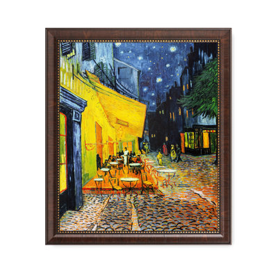 «Café Terrace at Night» par Vincent Van Gogh, reproduction d'art encadrée pour décoration murale
