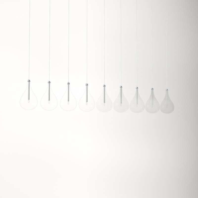 Deva 9 Light Glass Dimmable Pendant, Xenon