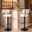 Modern Bar Stools Set of 2,Curved Backrest Upholstered Counter Height Bar Stools,Adjustable Bar Stool 24.5"-30.5"