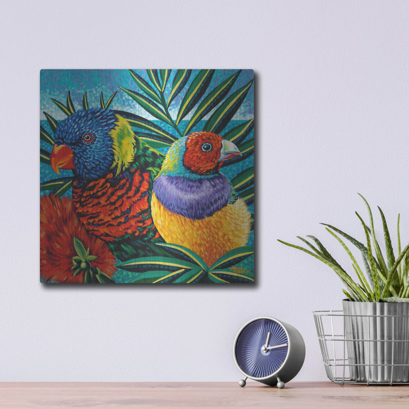 «Birds In Paradise II» par Carolee Vitaletti, H 12 po x l 12 po