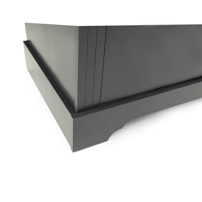 Commode 4 tiroirs avec plateau en bois aggloméré Alaska, gris
