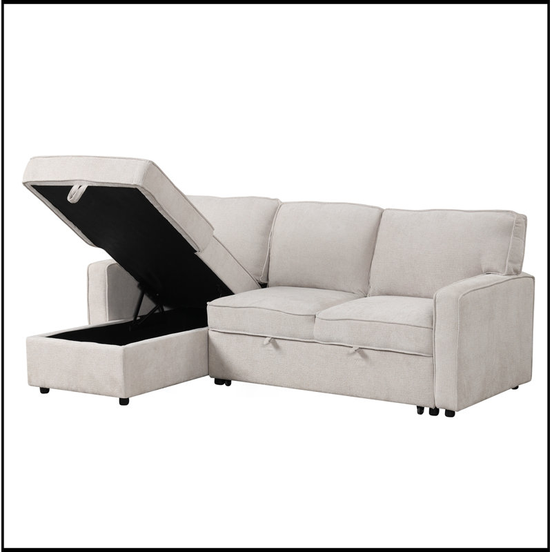 Canapé modulaire en L avec port USB, 2 porte-gobelets, Beige