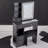 29.2" Small Size Left Drawer Desktop Vanity Table + Cushioned Stool, Large Sliding, Touch Control, Tri-color Switching, Brightness Adjust LED Mirror, High Capacity Storage, Suitable for Small Space