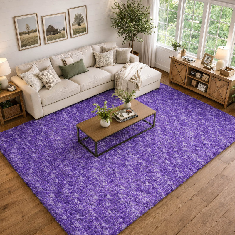 Tapis à poils longs de qualité supérieure lavable à la machine Dream ADS514, Mauve, 10 pi x 14 pi