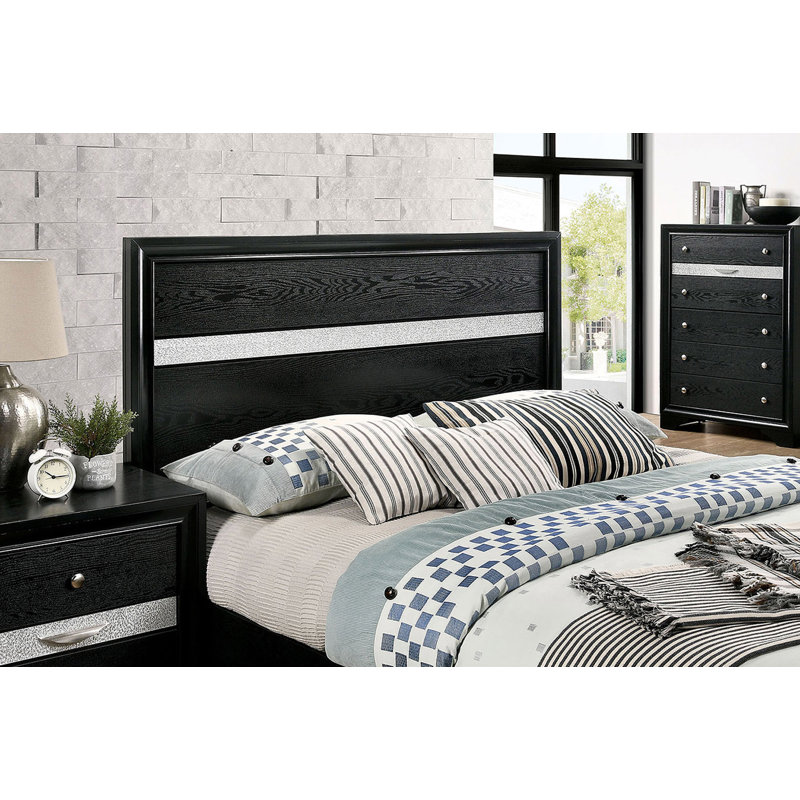 1pc lit grand contemporain noir 1pc
