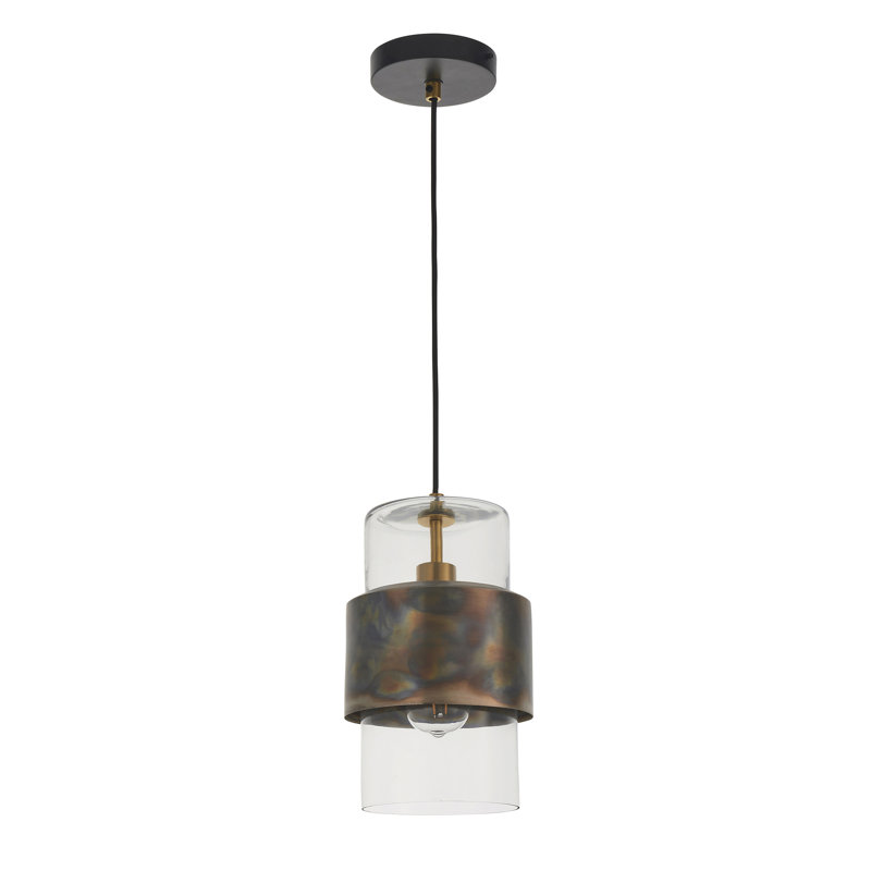 Alzahraa 1 - Light Cylinder Pendant, Bronze Patina, Clear