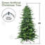 Arbre de Noël vert en PVC + PE avec pointes - arbre à charnières plein et luxuriant avec support en métal, assemblage facile, conception d'aiguille mixte réaliste-1879483004