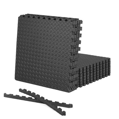 Tapis d'exercice CAP à emboîtement en mousse, losange de 48 pieds carrés, TATAMI, carreaux en T de 1 po d'épaisseur