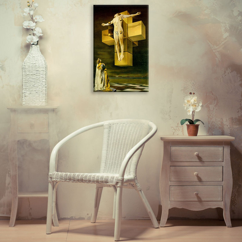 Toile tendue Crucifiction par Salvador Dali, H 24 po x l 17 po